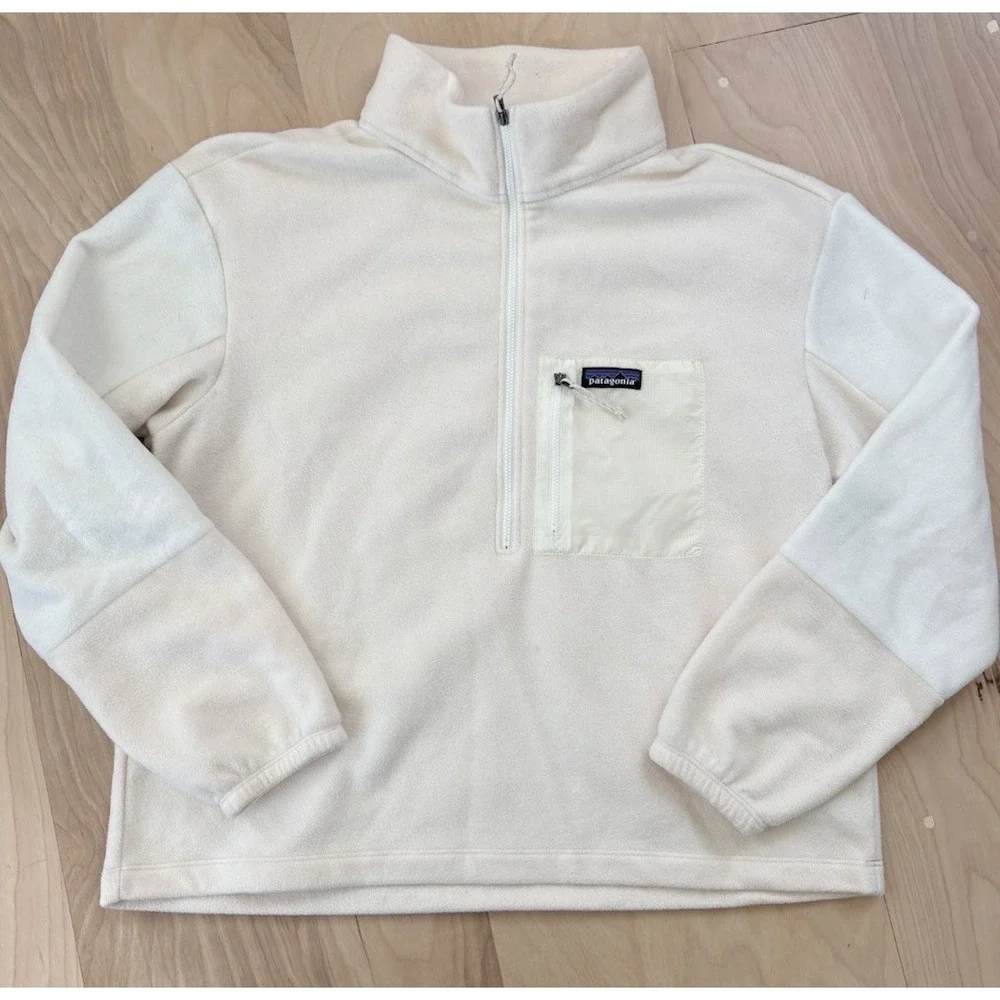 Patagonia Women's Microdini 1/2 Zip Pullover Natural Ivory Lightweight Gorp L